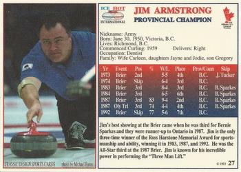 1993 Ice Hot International #27 Jim Armstrong Back